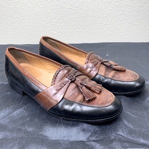 Johnston Murphy Cellini Tassel Loafers Dress Shoes 9 M Black Brown Made In Italy